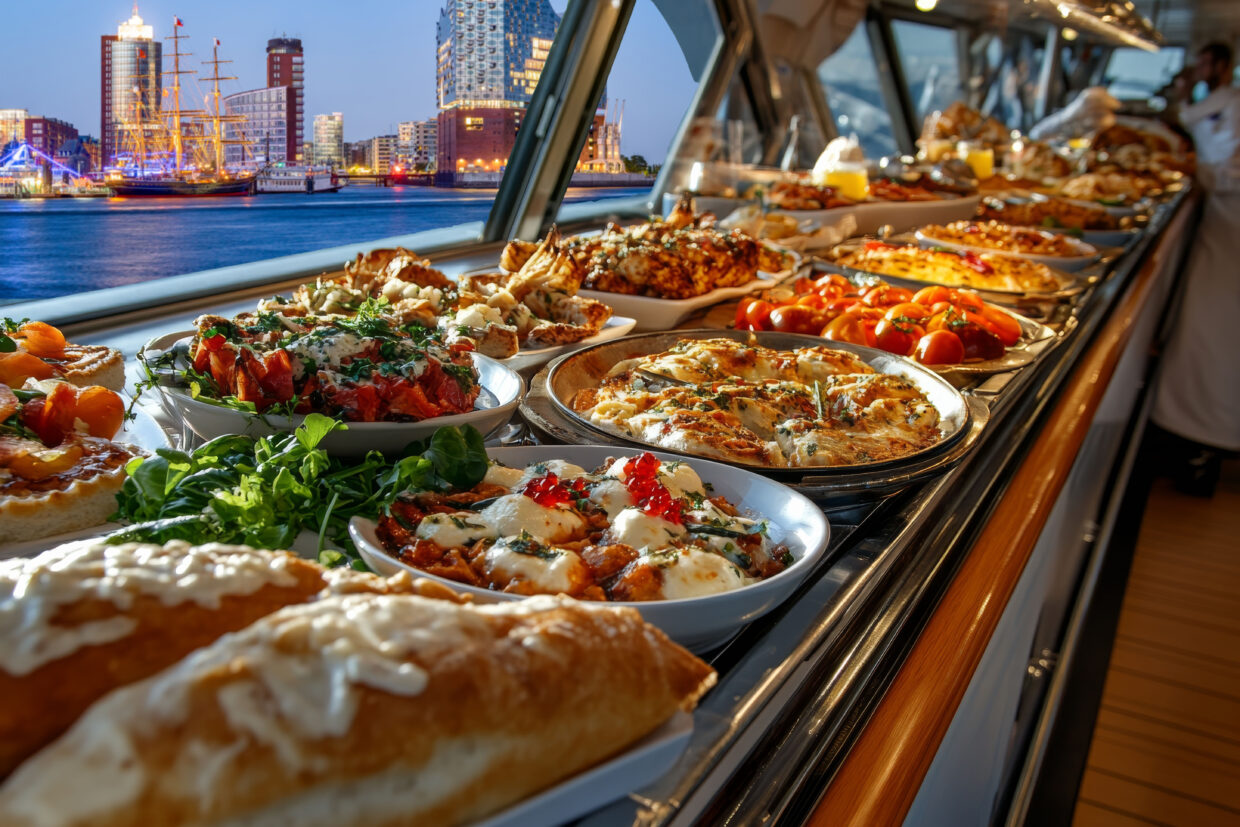 Buffet på en havnerundfart