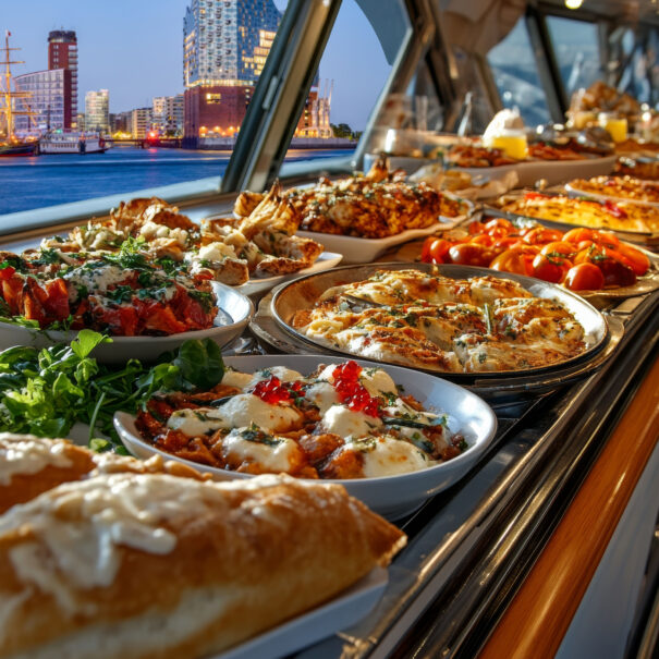 Buffet på en havnerundfart